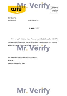 Download New Zealand Ami Bank Reference Letter Templates Editable Word