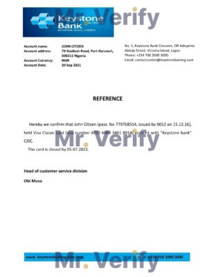 Download Nigeria Keystone Bank Reference Letter Templates Editable Word