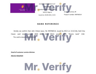 Download Nigeria Polaris Bank Reference Letter Templates Editable Word