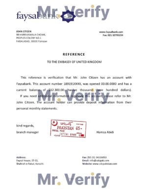 Download Pakistan Faysalbank Bank Reference Letter Templates | Editable Word