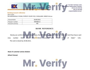 Download Pakistan Khyber Bank Reference Letter Templates Editable Word