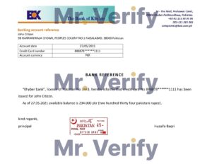 Download Pakistan Khyber Bank Reference Letter Templates | Editable Word