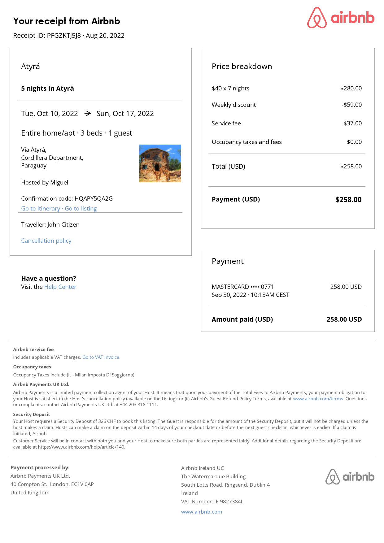 Editable Paraguay Hotel Booking Form Template | Fillable PDF