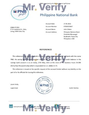 Download Philippines Philippine National Bank Reference Letter Templates | Editable Word