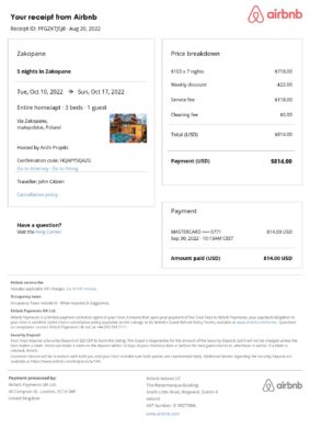 Editable Poland Hotel Booking Form Template | Fillable PDF