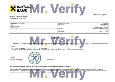Download Romania Raiffeisen Bank Reference Letter Templates | Editable Word
