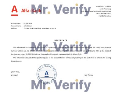 Download Russia Alfa Bank Reference Letter Templates | Editable Word