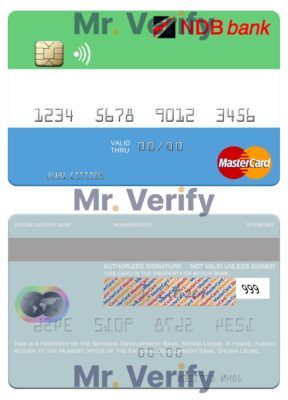 Fillable Sierra Leone National Development Bank mastercard Templates | Layer-Based PSD