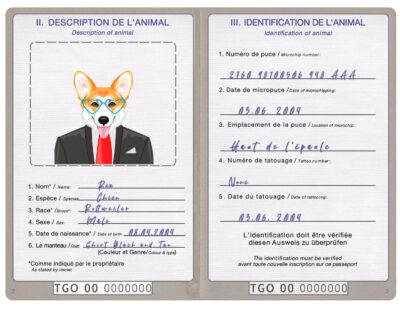 Togo dog Fake PSD Passport | Instant Download