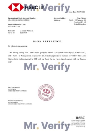 Download United Kingdom HSBC Bank Reference Letter Templates | Editable Word