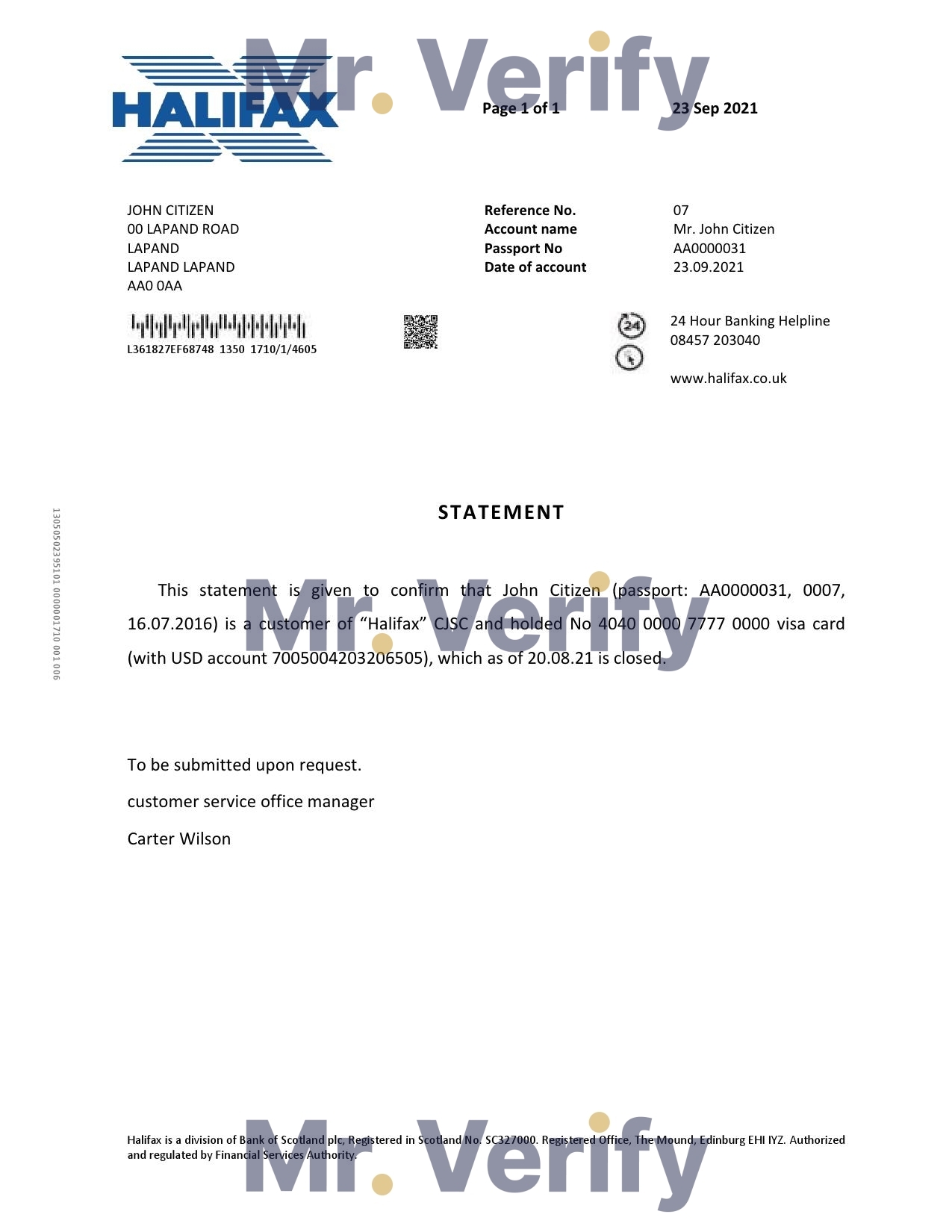 Download United Kingdom Halifax Bank Reference Letter Templates | Editable Word