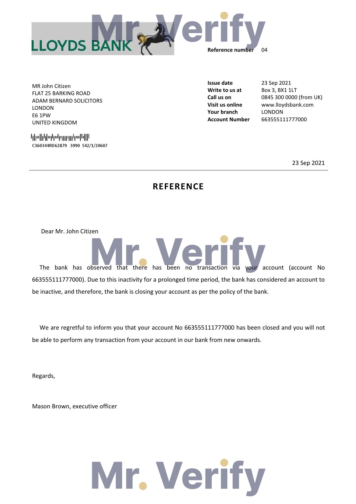 Download United Kingdom Lloyds Bank Reference Letter Templates | Editable Word