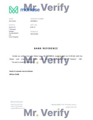 England Editable Templates 3 Download United Kingdom Monese Bank Reference Letter Templates | Editable Word