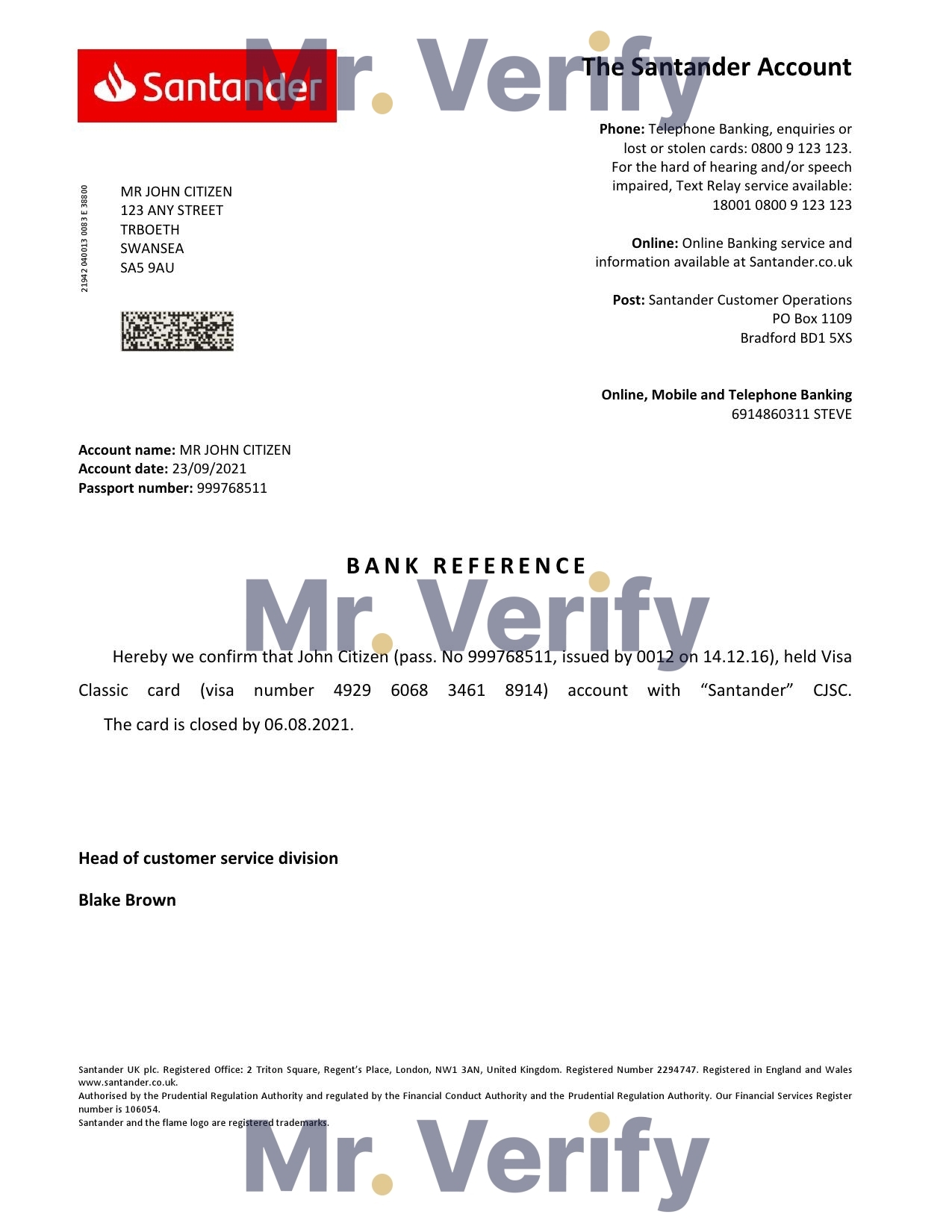 Download United Kingdom Santander Bank Reference Letter Templates | Editable Word