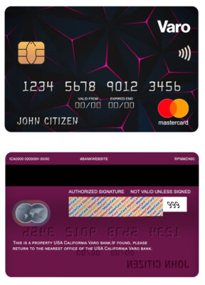 Fillable USA California Varo bank mastercard Templates