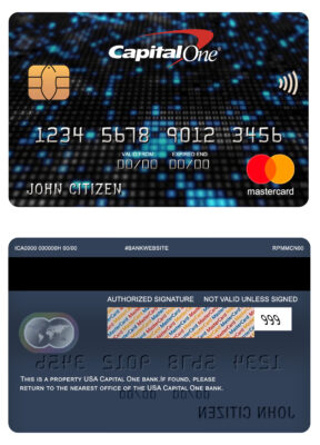 Editable USA Capital One bank mastercard Templates