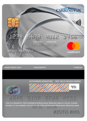 Editable USA Carrington Mortgage Services bank mastercard Templates