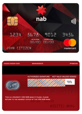 Fillable USA NAB bank mastercard Templates