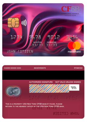 Fillable USA New York CFSB bank mastercard Templates