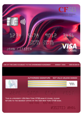 Editable USA New York CFSB bank visa classic card Templates