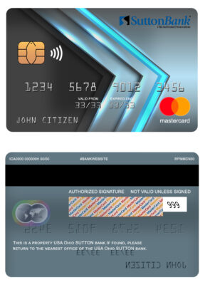 Editable USA Ohio SUTTON bank mastercard Templates