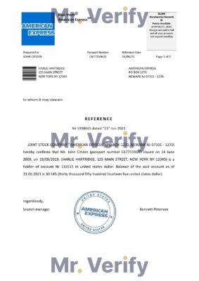 Download USA American Express Bank Reference Letter Templates | Editable Word