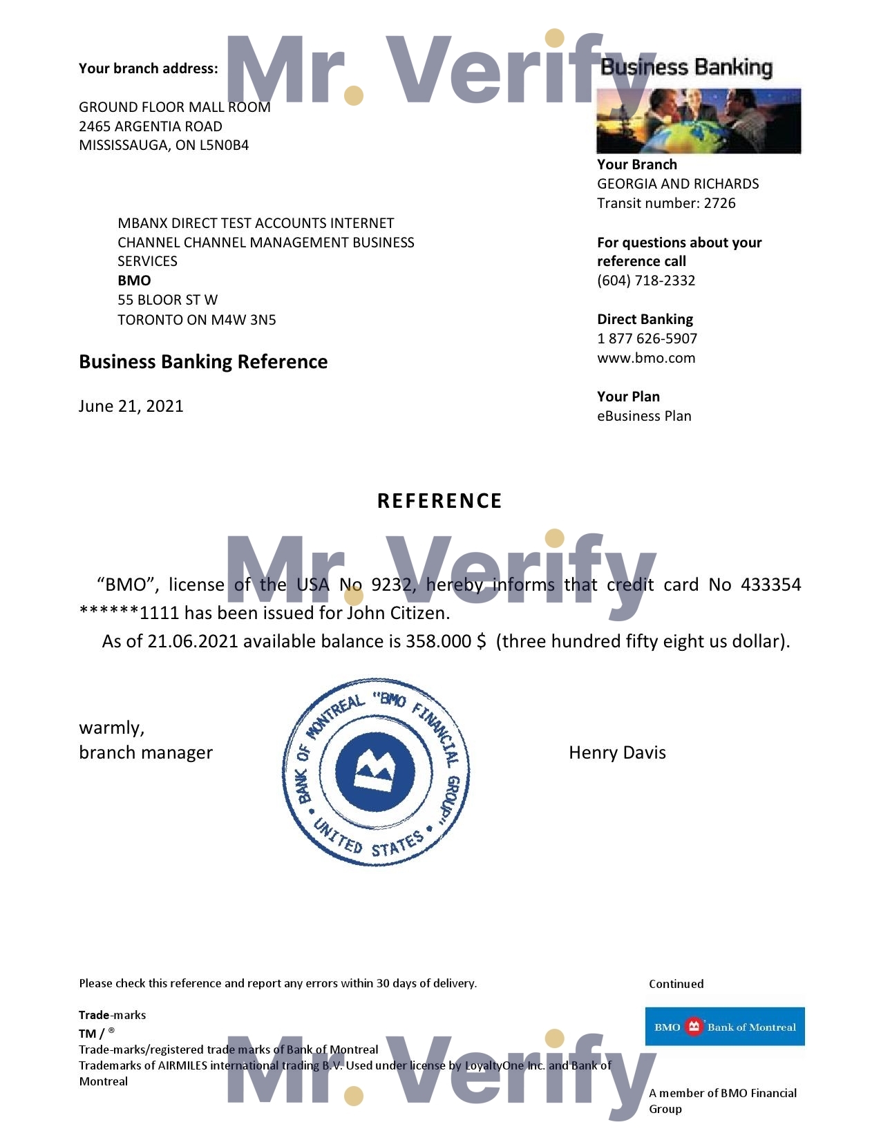 Download USA BMO Bank Reference Letter Templates | Editable Word