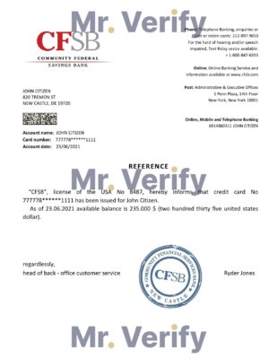 Download USA CFSB Bank Reference Letter Templates | Editable Word