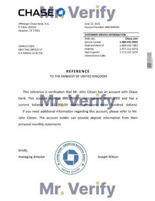 Download USA Chase Bank Reference Letter Templates | Editable Word