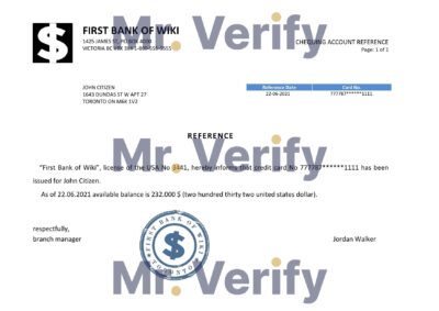 Download USA First Bank of Wiki Bank Reference Letter Templates | Editable Word