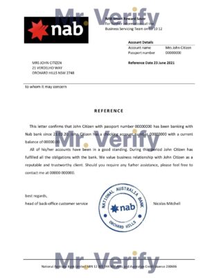 Download USA Nab Bank Reference Letter Templates | Editable Word