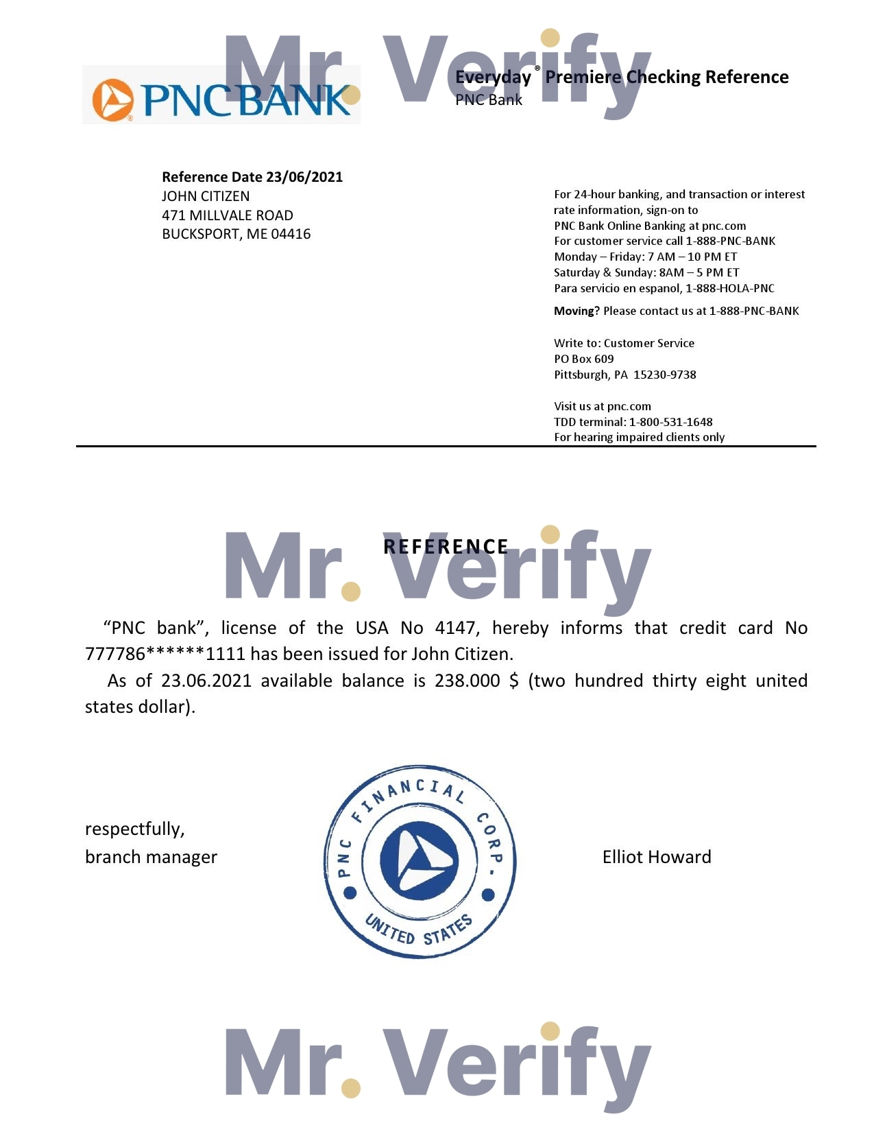 Download USA PNC Bank Reference Letter Templates | Editable Word