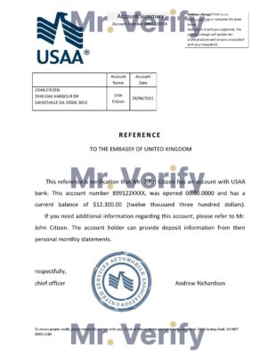 Download USA USAA Bank Reference Letter Templates | Editable Word