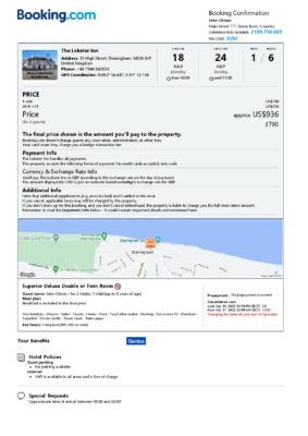 Customizable United Kingdom Airbnb Reservation Template | Word & PDF Formats