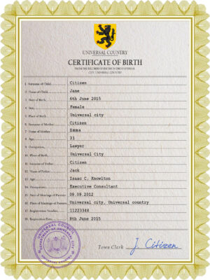 Authentic praise universal Birth Certificate PSD Template | Customize and Download Online