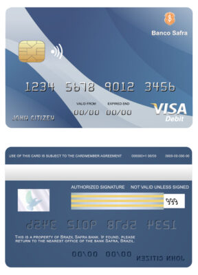 Fillable Brazil Safra bank visa card Templates