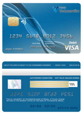 Editable Brazil Votorantim bank visa card Templates