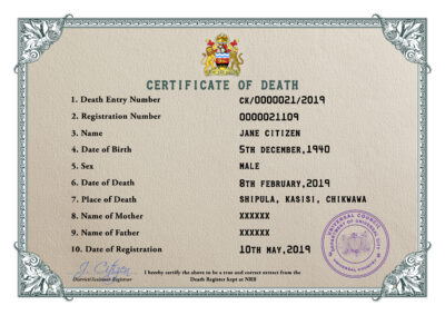 Customizable Certificate Dominate Universal Death Certificate PSD Templates