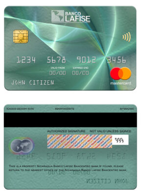 Editable Nicaragua Banco Lafise Bancentro bank mastercard Templates