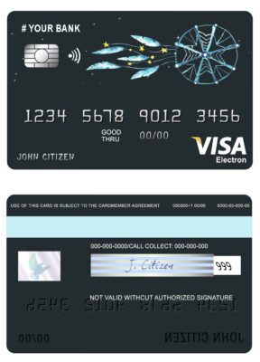 Editable awesome dreamcatcher universal visa electron card Templates