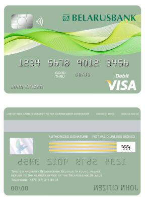 Editable belarusbank belarus visa card Templates