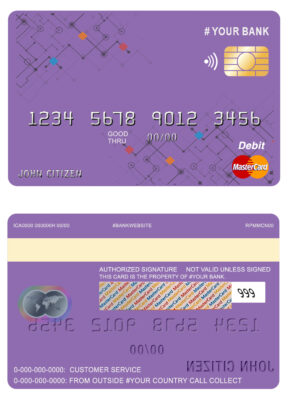 Editable purpleistic universal master card Templates