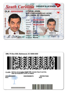 Fake USA South Carolina Driver License Template | PSD Layer-Based (old version)