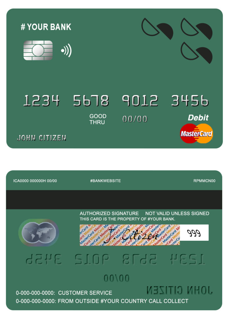 Fillable creations line universal multipurpose bank mastercard debit credit card Templates