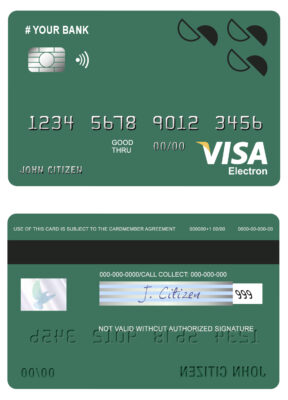 Fillable creations line universal visa electron card Templates
