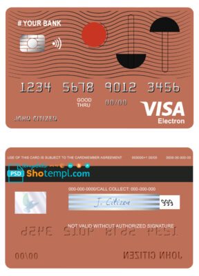 Fillable culture abstract universal visa electron card Templates