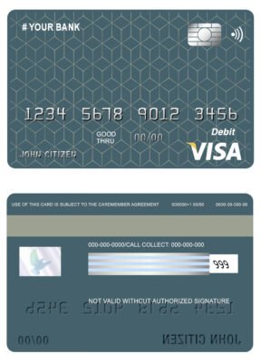 Fillable geometric simple universal visa card Templates