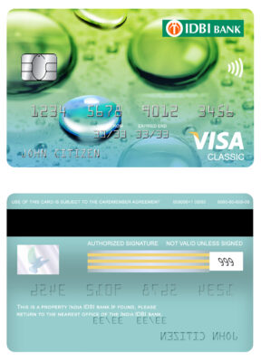 Fillable india IDBI bank visa classic card Templates