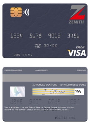 Fillable Ghana Zenith Bank of Ghana visa debit card Templates