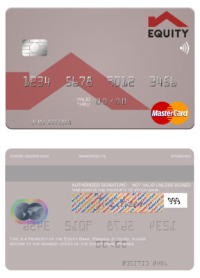 Fillable Rwanda Equity Bank mastercard Templates
